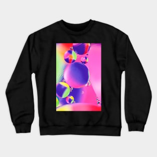 Colorful close up of oil drops in water Crewneck Sweatshirt